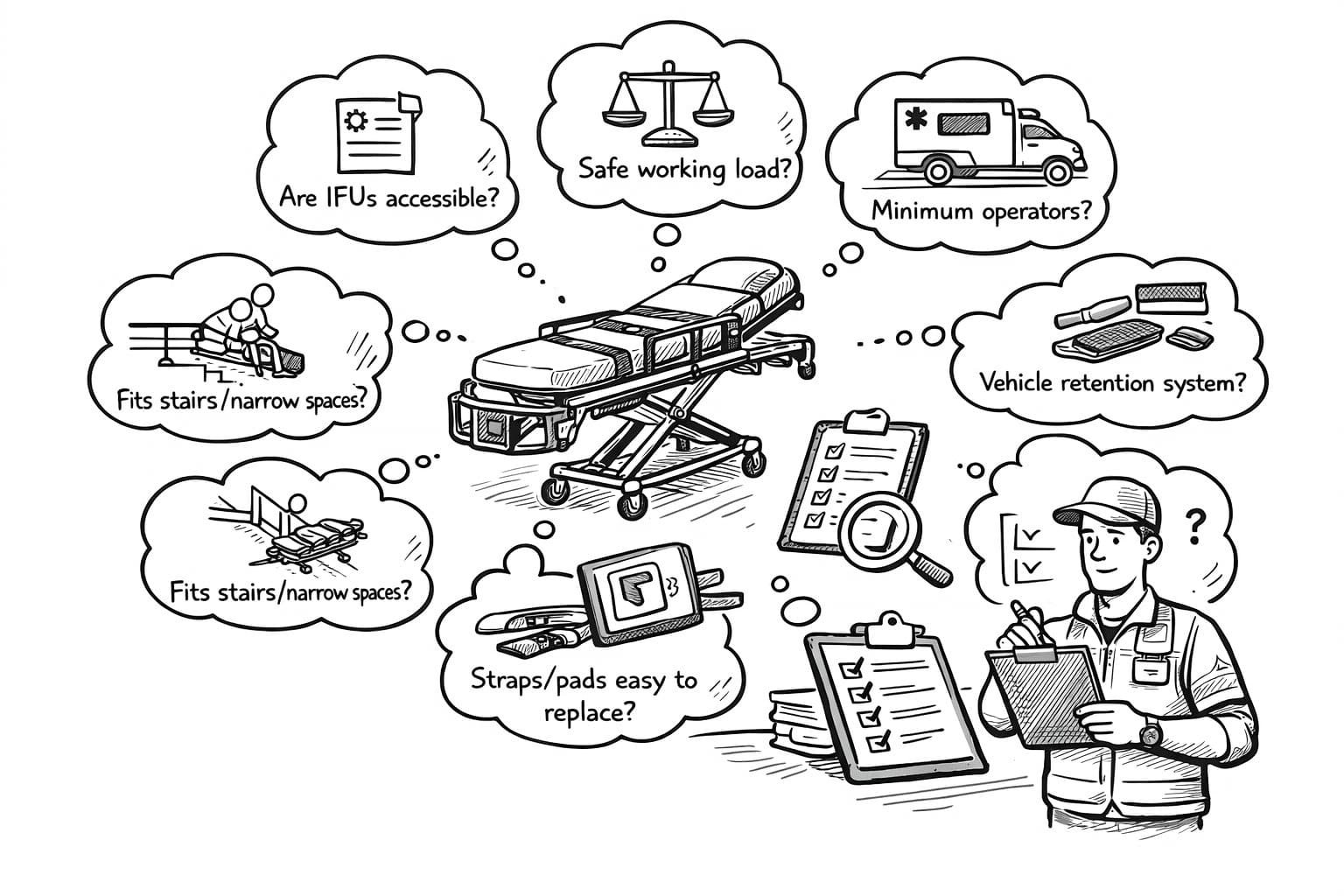 ambulance stretcher selection checklist