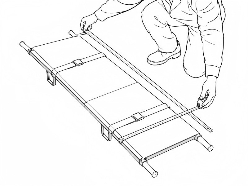 Measuring the dimensions of a folding stretcher