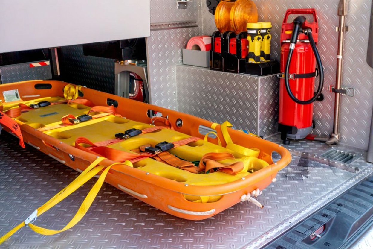 A versatile Stokes basket stretcher ready for use