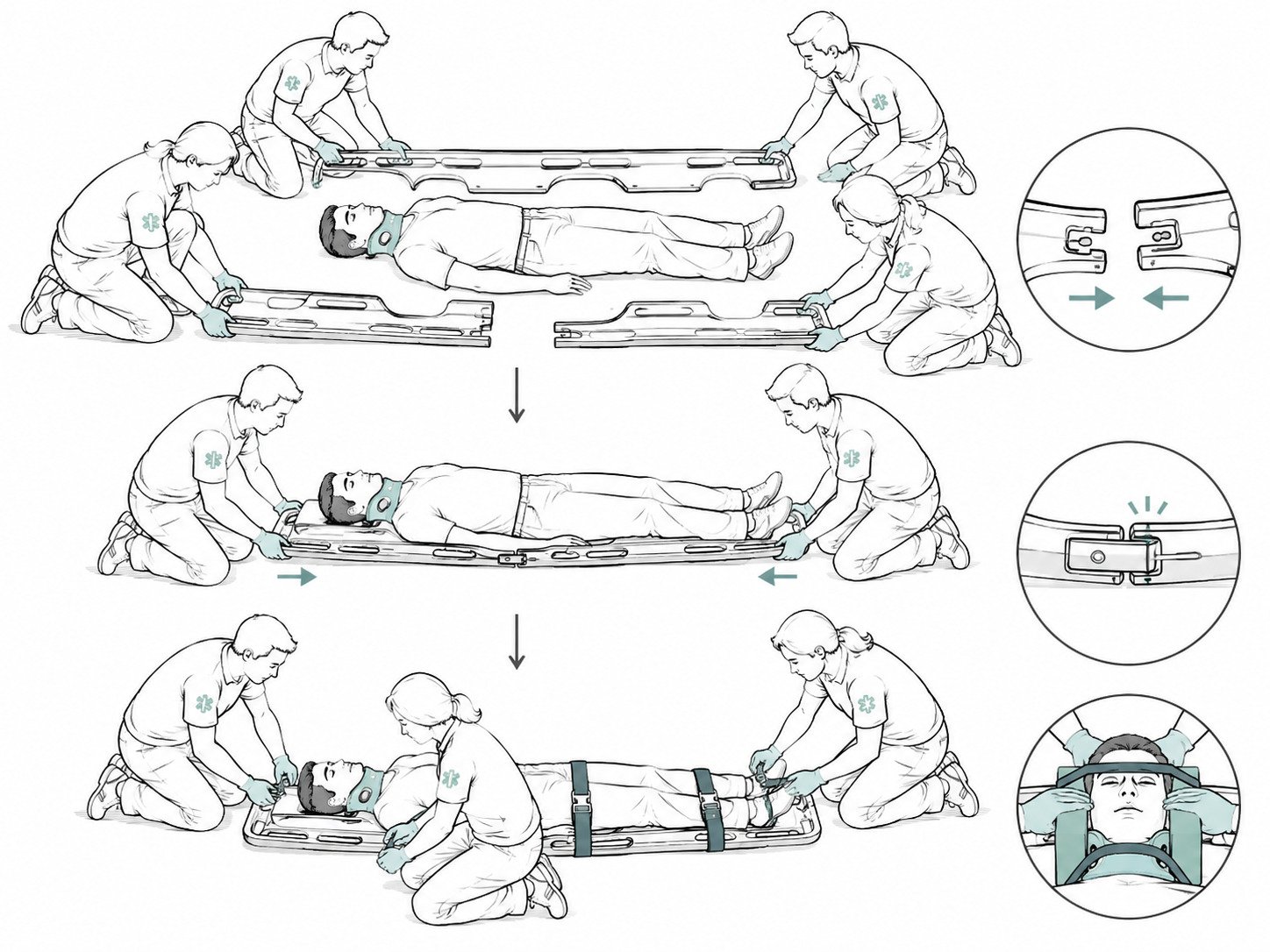 split and assemble scoop stretcher